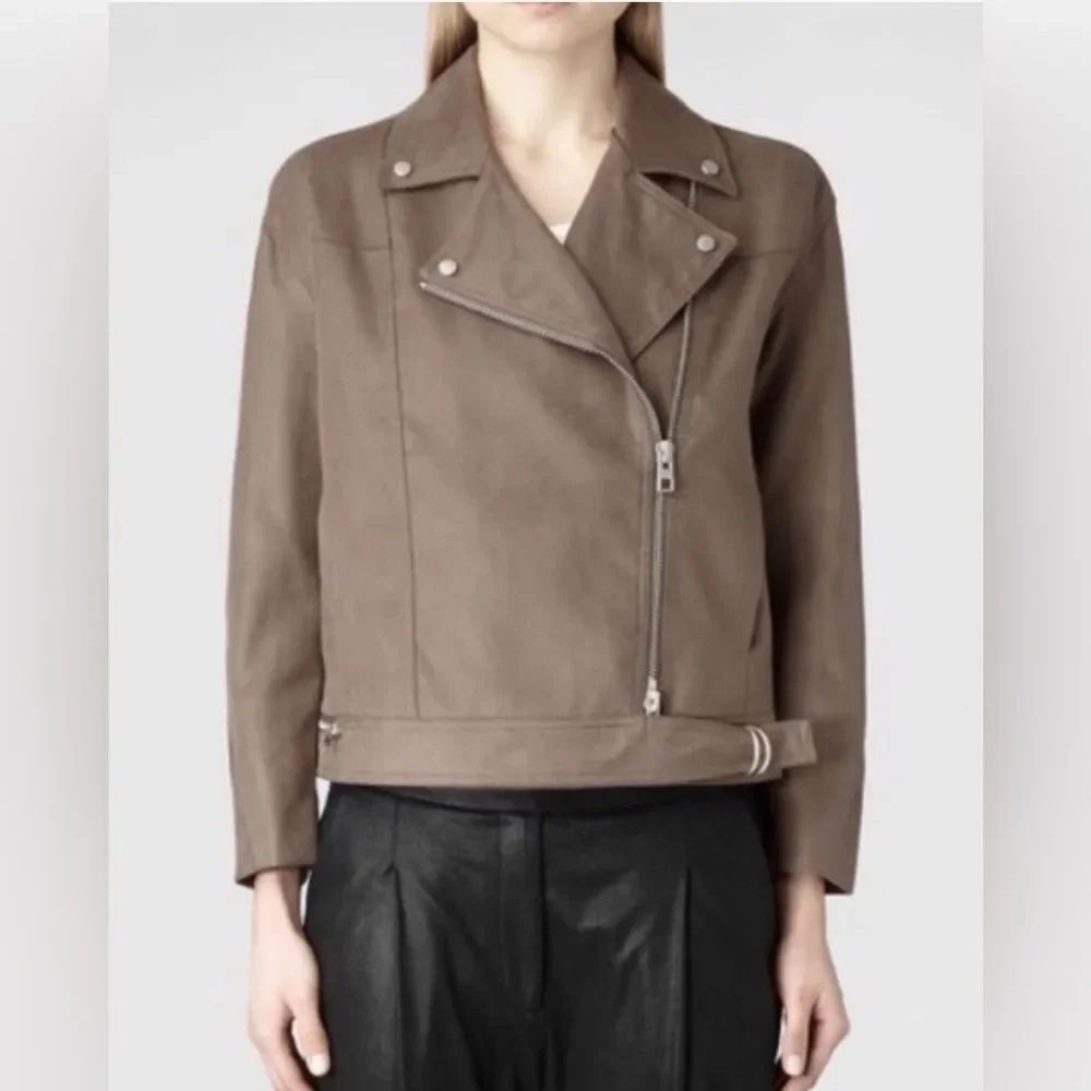 NWTs All Saints Enyo Italian Cloth Biker Jacket Sz US 10